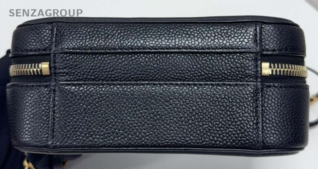 Chanel  Vanity Case Mini Top Hand Shoulder Bag Crossbody Black Gold Women