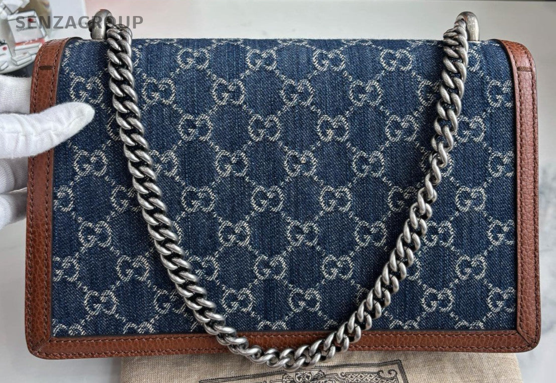 GUCCI Dionysus Denim Medium Shoulder bag Crossbody Almost brand new