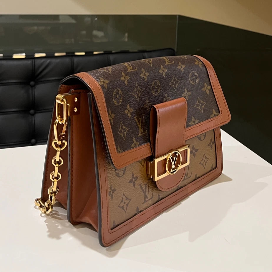 Louis Vuitton Monogram Canvas Medium Dauphine Shoulder Crossbody Bag