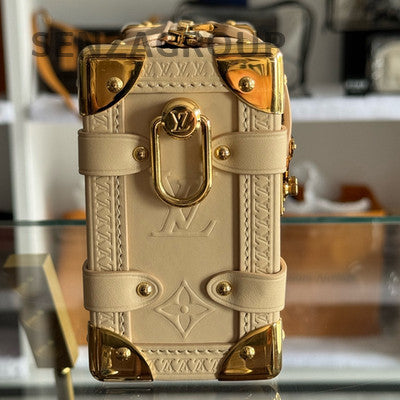 Louis Vuitton Side Trunk PM Monogram Canvas Beige Women's Shoulder Bag