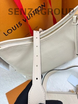 Louis Vuitton Carryall Small Monogram Leather Shoulder Bag White Gold