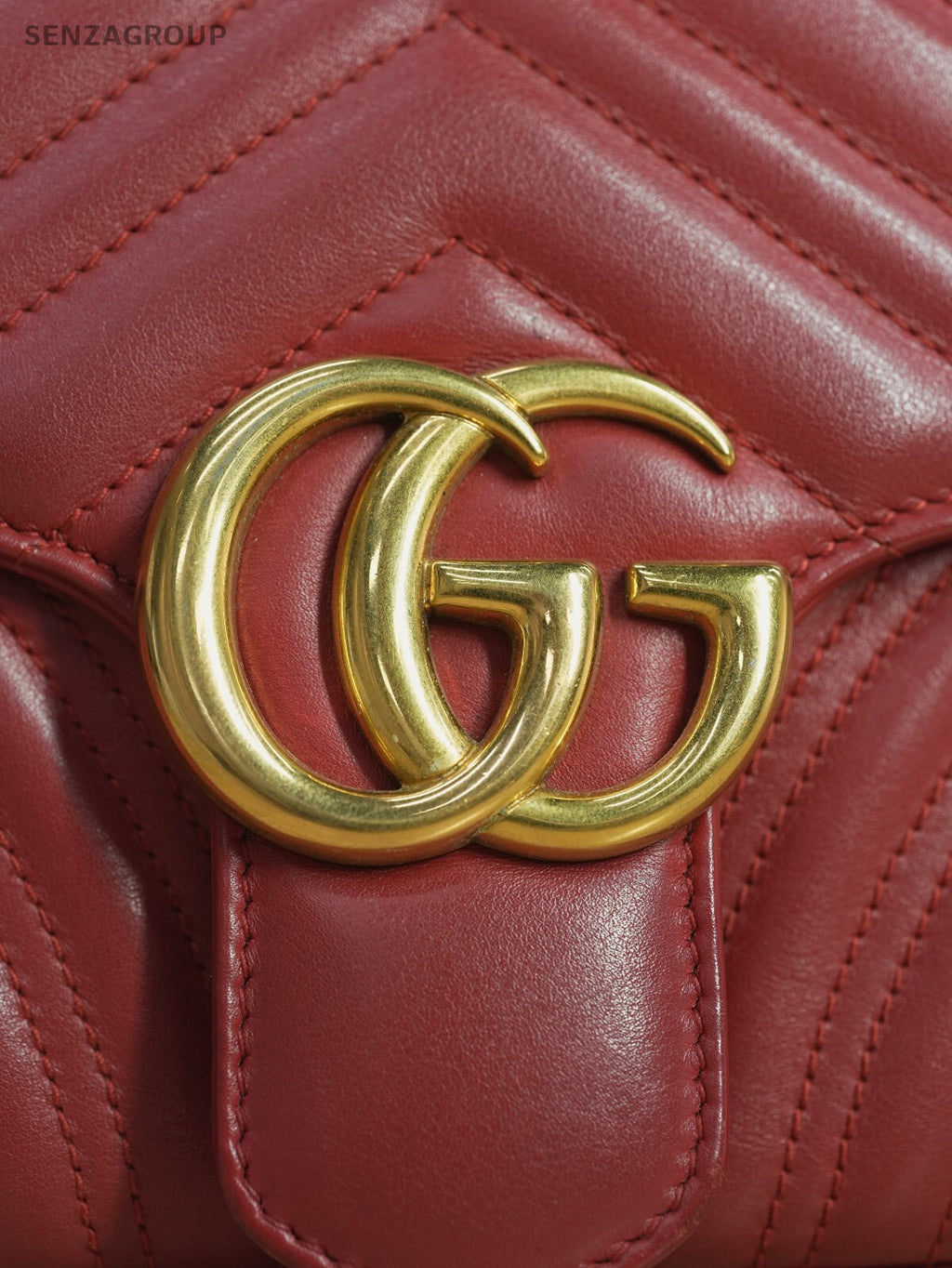 GUCCI Marmont Red with gold Crossbody Shoulder bag