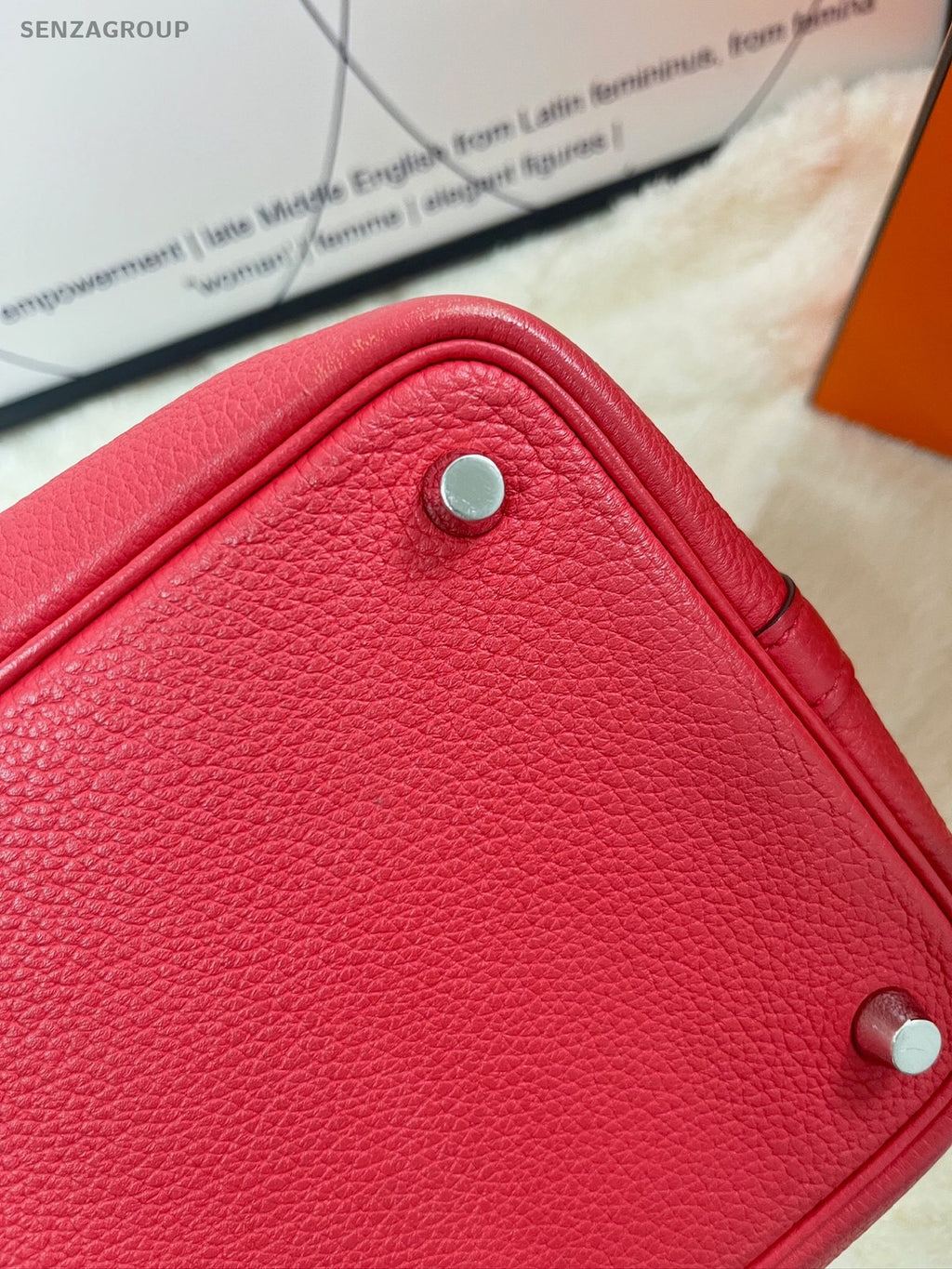 Hermès Picotin Lock Bag TC Leather Red Silver Women's Classic Tote