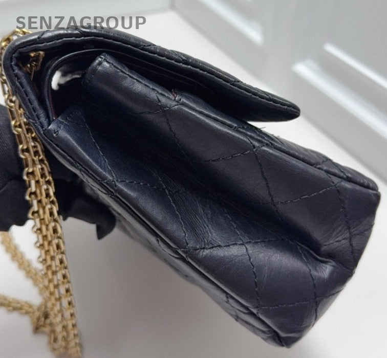CHANEL Classic 2.55 Medium size Black gold Shoulder bag Crossbody