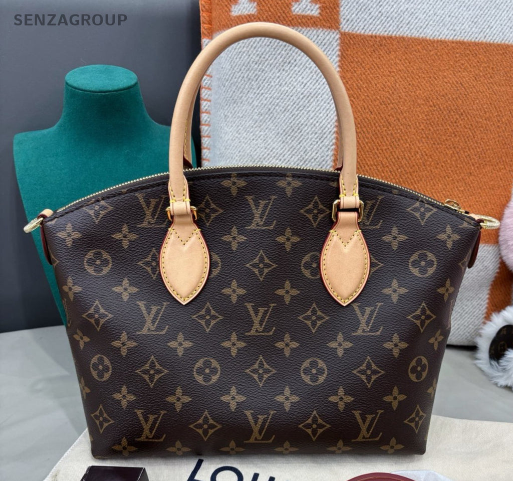 Louis Vuitton Monogram 2Way Top Handle Bag Crossbody Brown Gold Women Classic