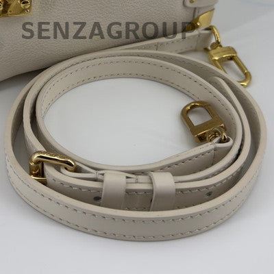 Louis Vuitton Side Calfskin Soft Box Crossbody Shoulder Bag Small White Gold