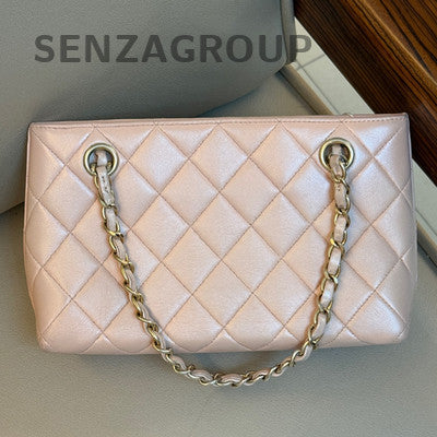Chanel Vintage Mini Tote Pink Gold Quilted Chain Shoulder Bag Classic