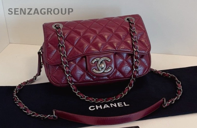 CHANEL Easy coco Bordeaux wine red calfskin Chain Shoulder bag Women Classic