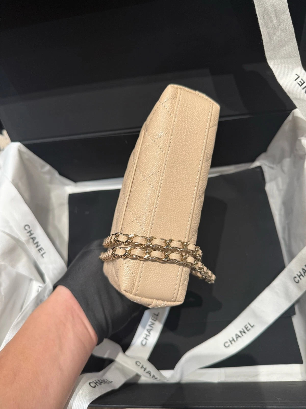 CHANEL Cocohandle Nano Khaki Top Handle Bag For Women