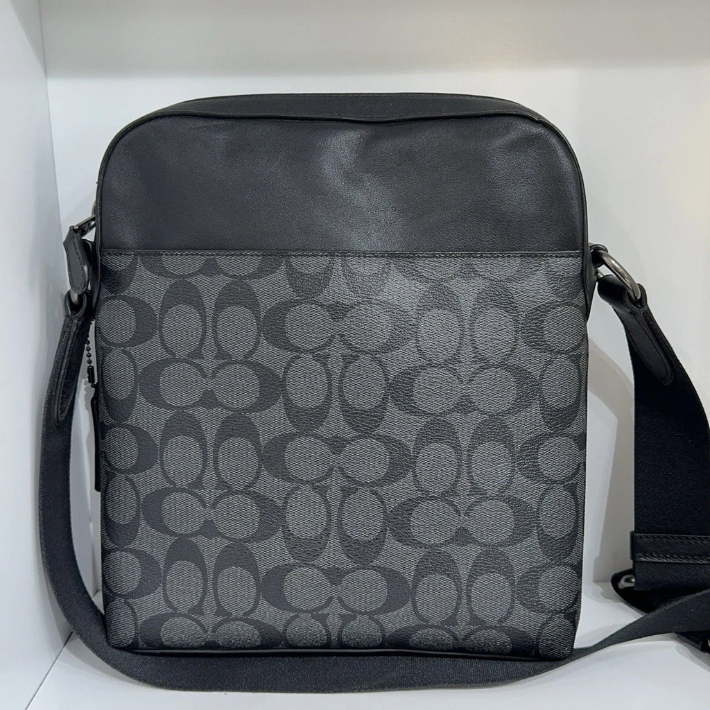 Coach Black Canvas Monogram Camera Shoulder Crossbody Bag For Women