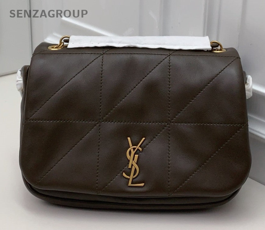 Saint Laurent Jamie Mini Lambskin Chain Shoulder Bag Green Gold Women Classic