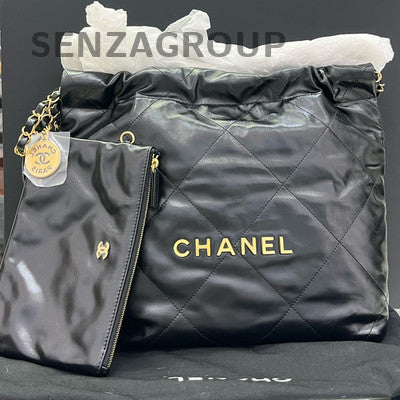 Chanel 22 Bag Small Black Gold Chain Quilted Shoulder Bag