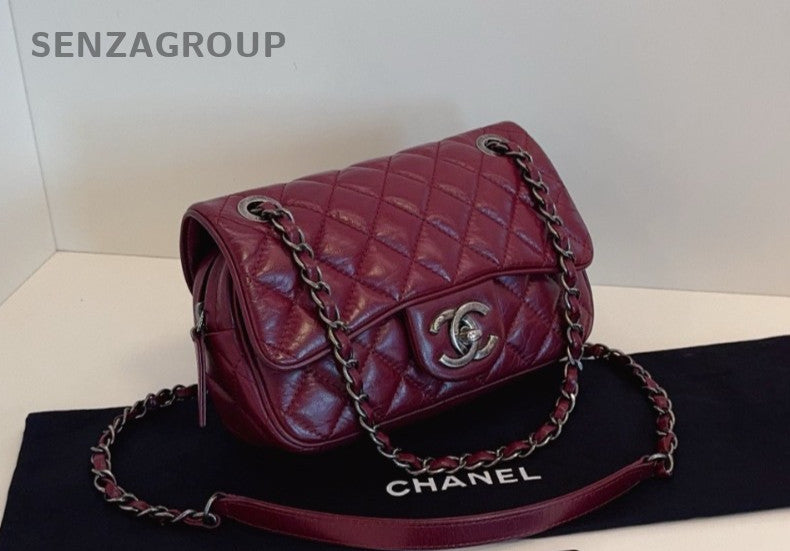 CHANEL Easy coco Bordeaux wine red calfskin Chain Shoulder bag Women Classic