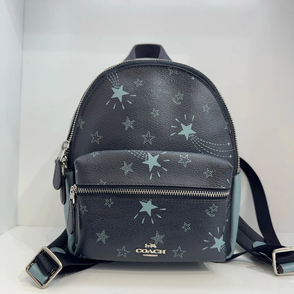 Coach Navy Blue Star PVC Mini Backpack Handbag For Women