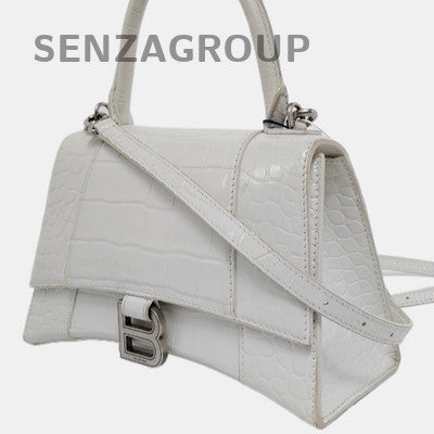 Balenciaga Hourglass Small Silver Leather Shoulder Bag