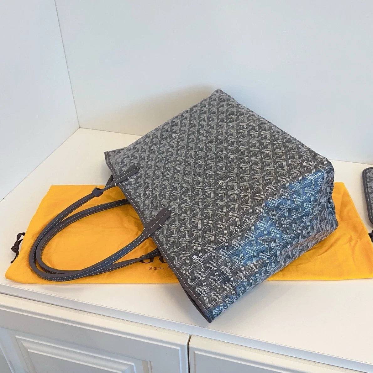 Goyard Saint Louis PM Tote Handbag Shoulder Bag Gray Women Classic