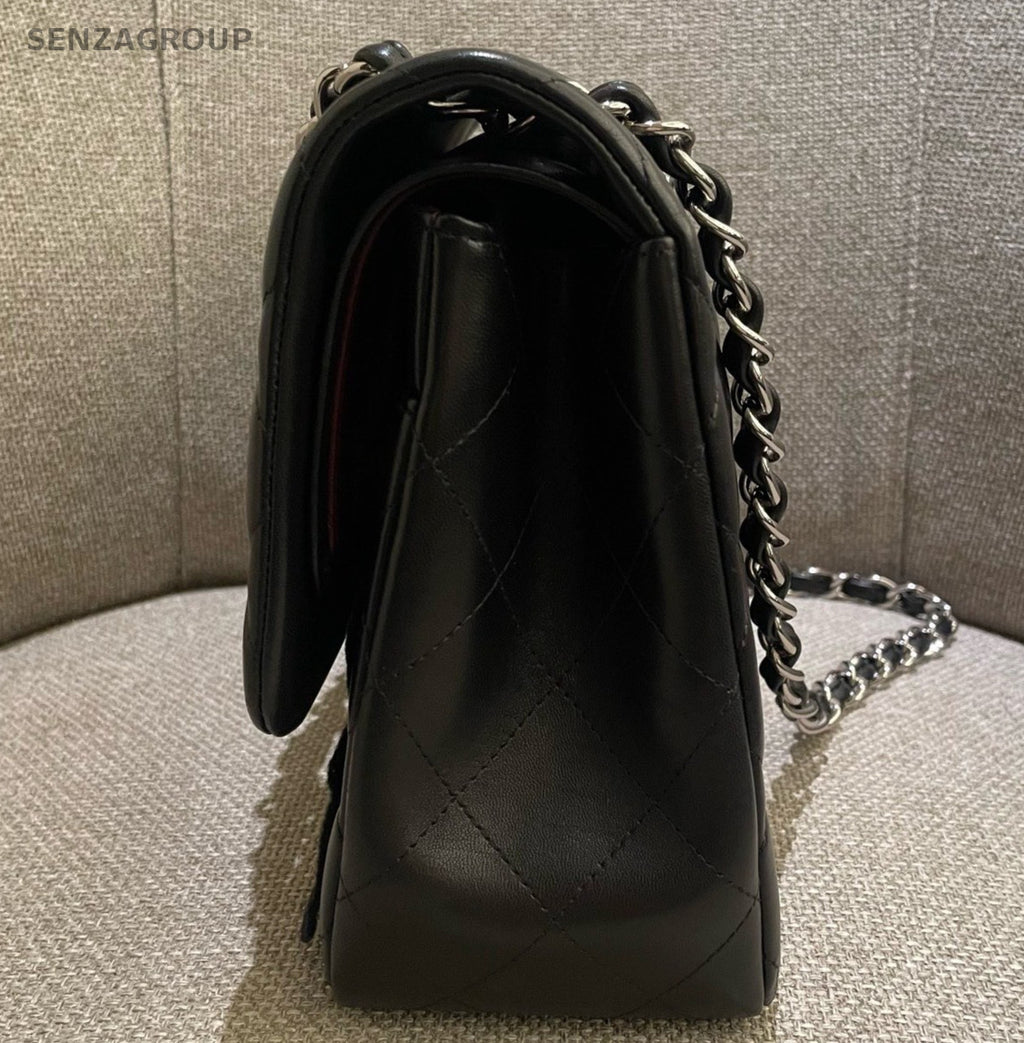 Chanel Classic Flap Jumbo Lambskin Chain Shoulder Bag Crossbody Black Women
