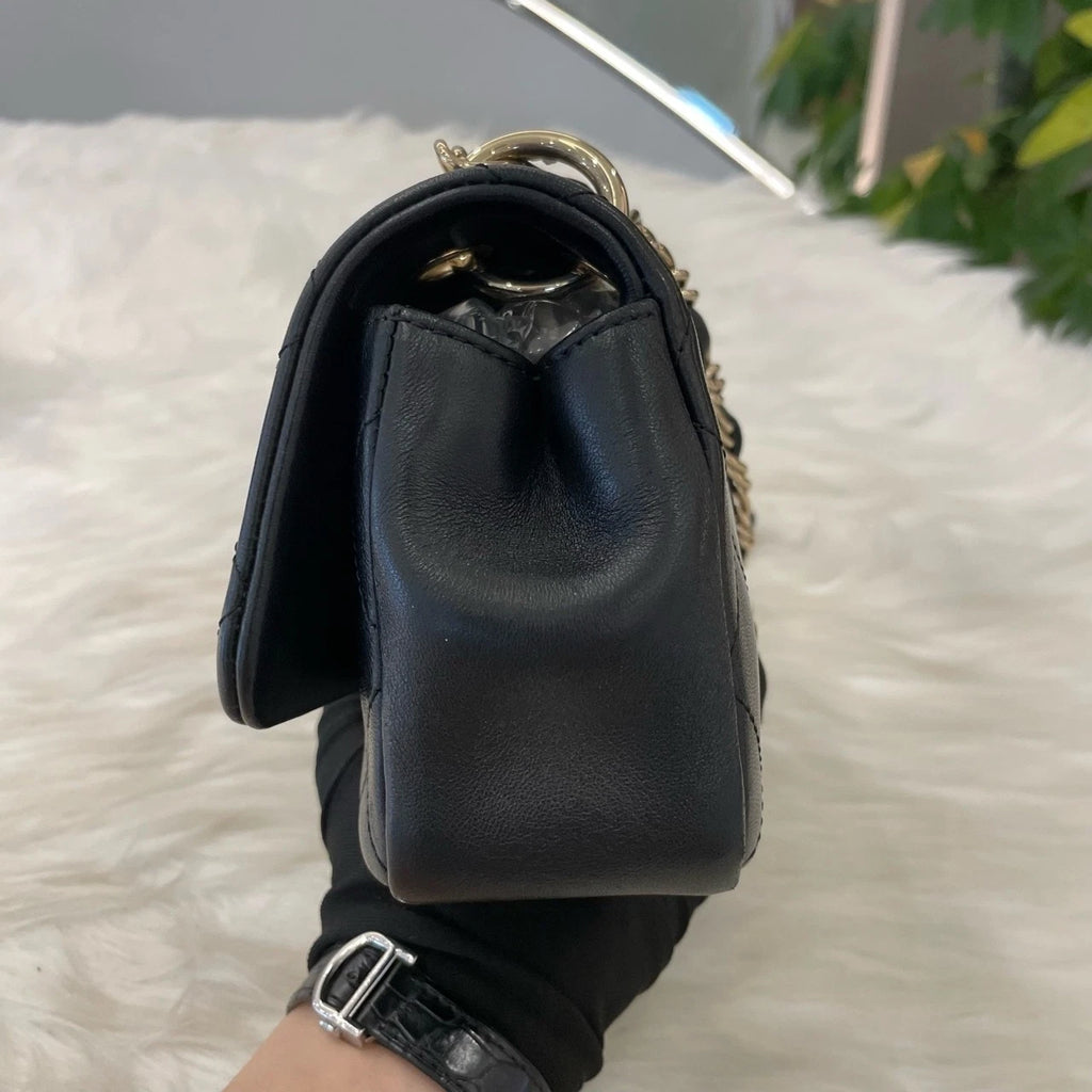 Chanel Classic Flap Mini Black Gold Chain Shoulder Crossbody Bag