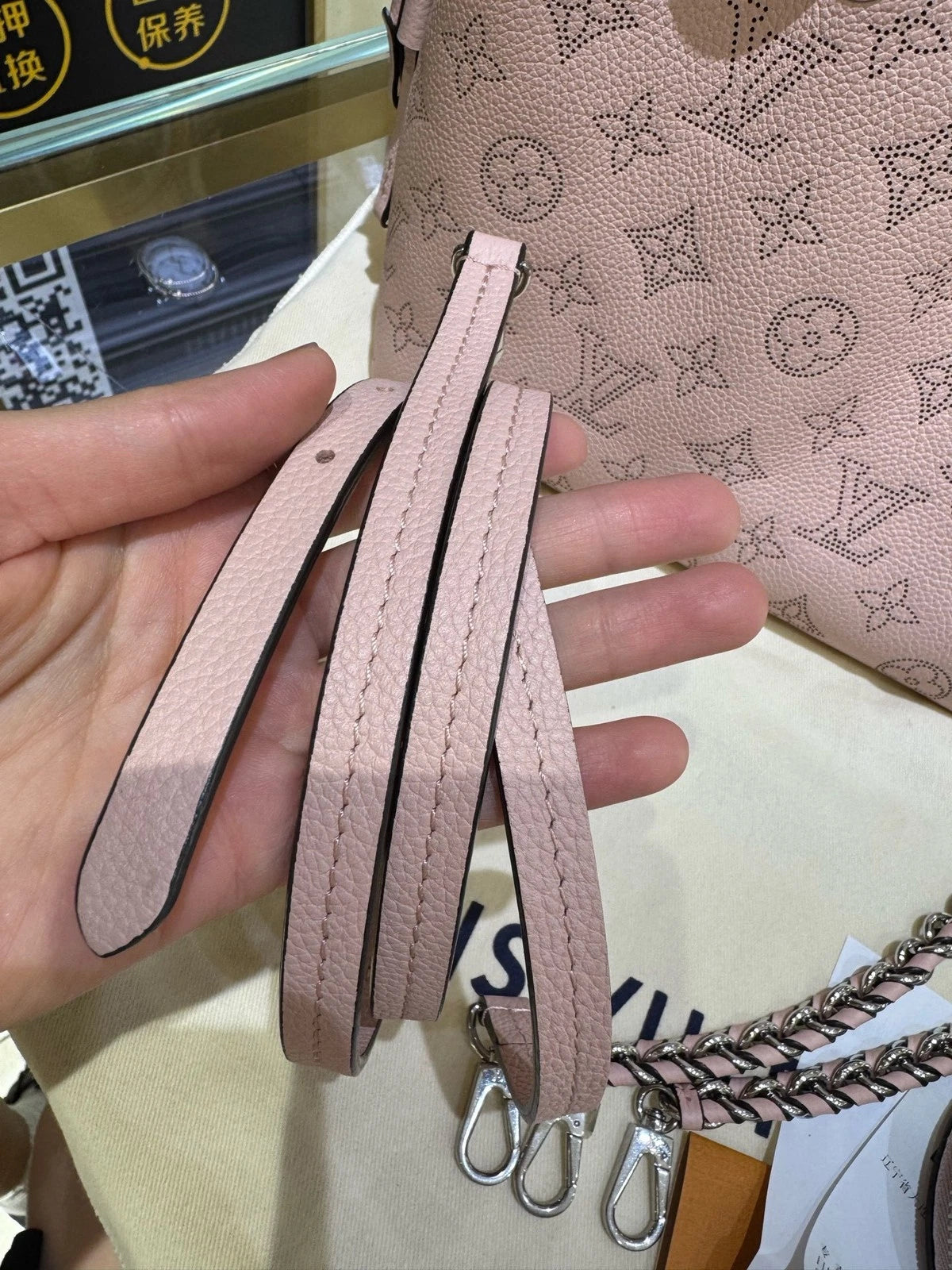 Louis Vuitton Pink Bella Cutout Leather Bag For Women