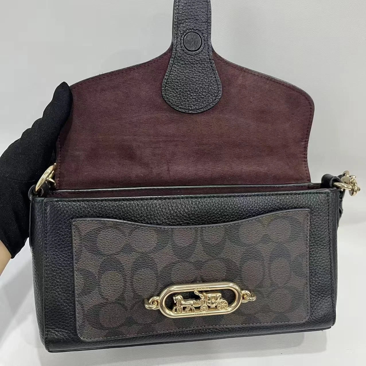 Coach Canvas Brown Shoulder Bag For Women