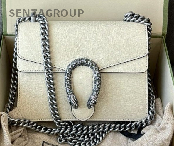 GUCCI Dionysus PM Chain Shoulder bag Crossboyd White Women Almost Brand NEW