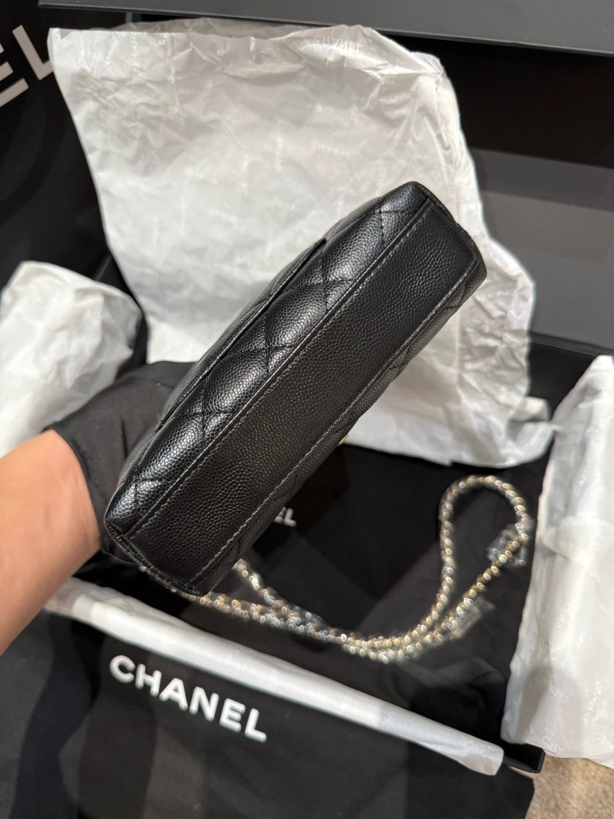 New CHANEL Calfskin Coco Handle Nano Top Handle Bag For Women