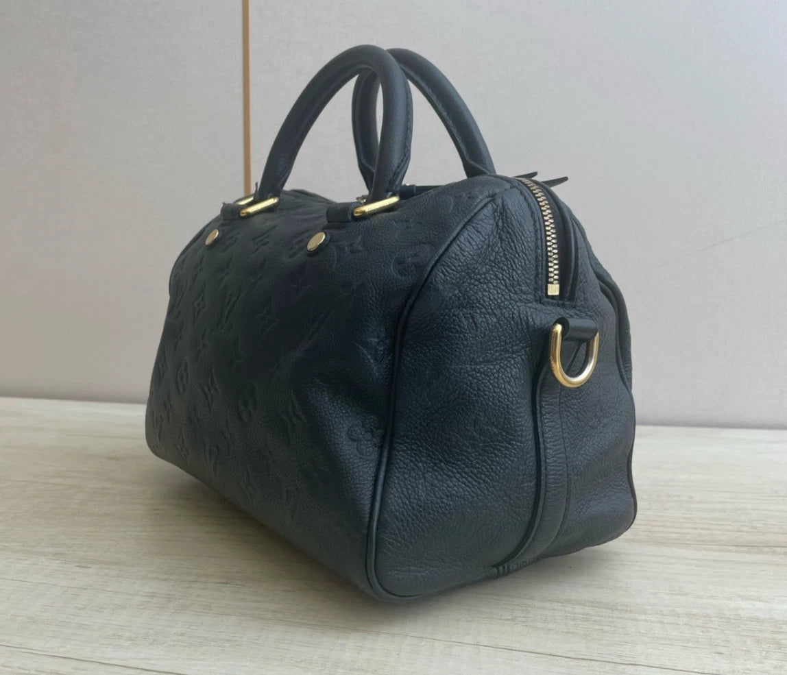 Louis Vuitton Speedy25 Monogram Calfskin Top Handle Bag Crossbody Bag Women