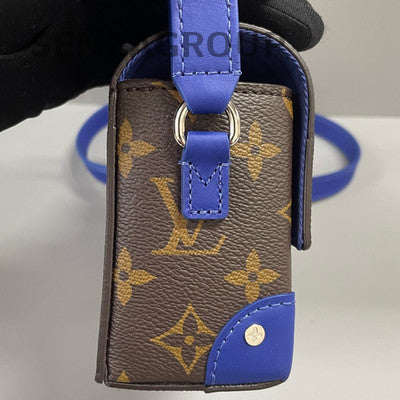 Louis Vuitton Steamer Box Bag Blue Monogram Brown Silver Shoulder Bag