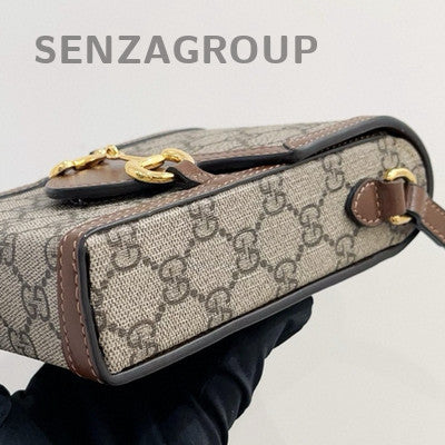 Gucci 1955 Brown GG Supreme Shoulder Bag Classic Women's Gold Hardware