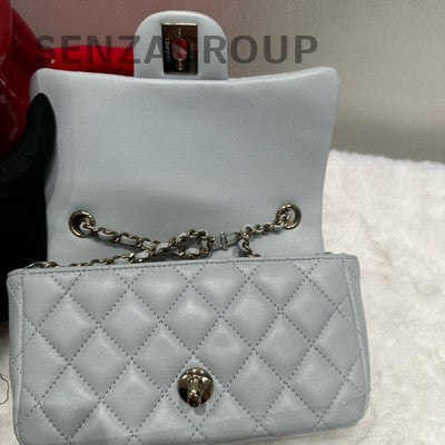 Chanel Lambskin Blue Gold CF Mini Chain Shoulder Crossbody Bag