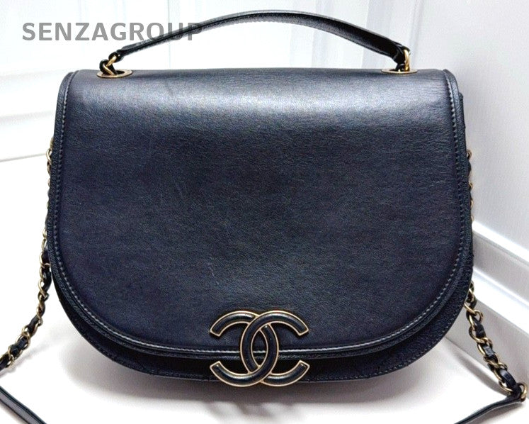 CHANEL Coco Curve Flap Calfskin top handle Shoulder Handbag Crossbody