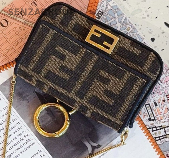 Fendi nano baguette purse Monogram Chain Shoulder bag Crossbody