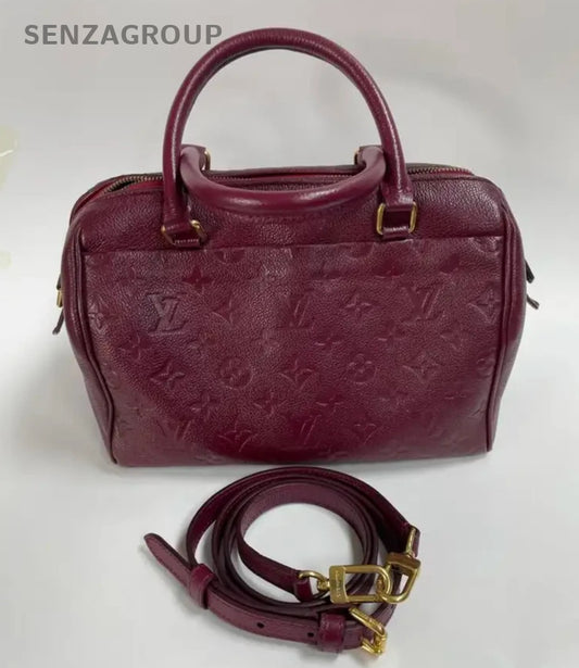 Louis Vuitton Speedy25 Monogram Top Handle Bag Crossbody Purple Gold Women