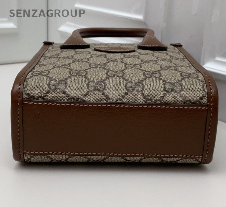 Gucci Retro Tote Mini Ophidia Top Handle Bag Crossbody Brown Unisex Adults