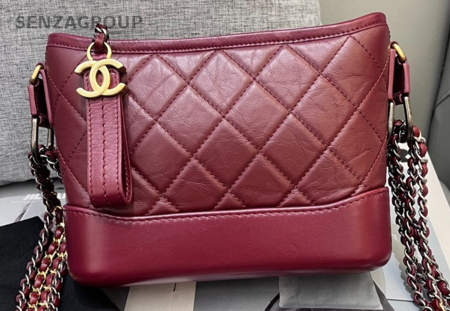 Chanel Gabrielle PM Chain Shoulder Bag Diamond Red Women Classic Designer
