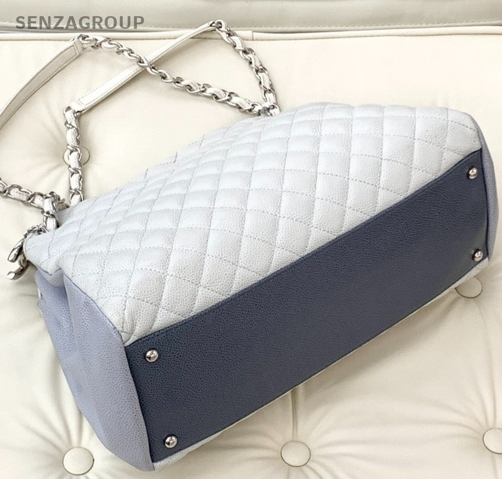 Chanel Caviar Leather Chain Shoulder Crossbody Bag Misty Blue Almosrt Brand New