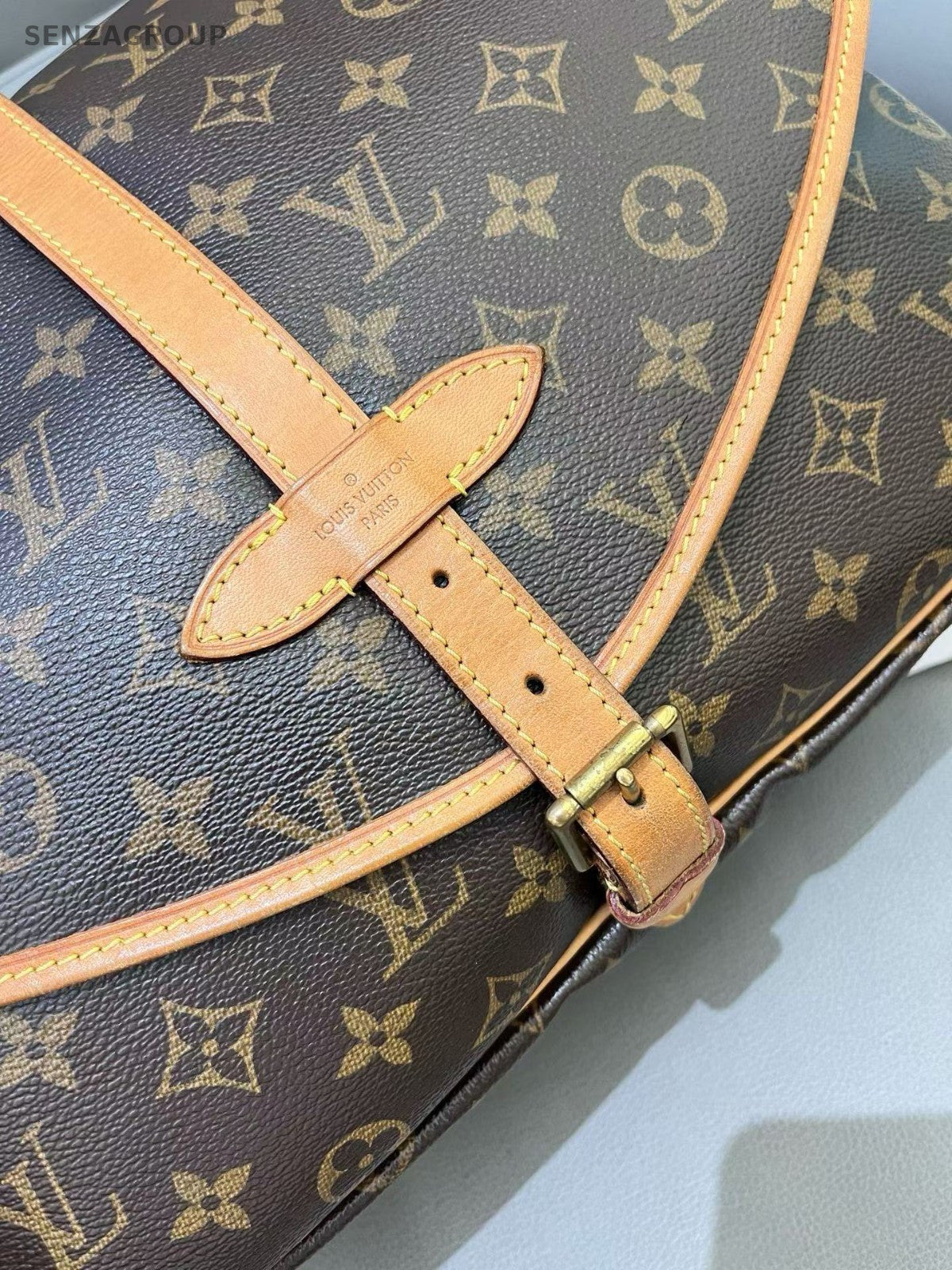 Louis Vuitton Saumur MM Monogram Shoulder Crossbody Bag Brown Women