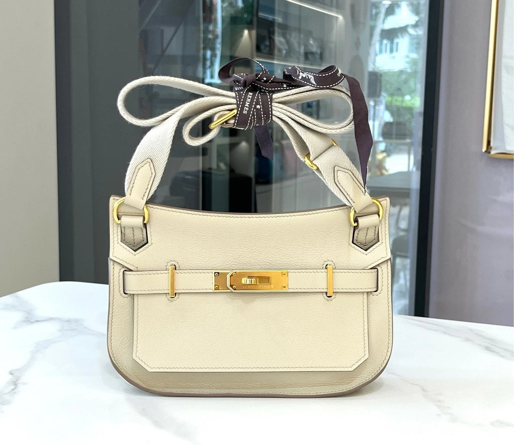 Hermes Mini Jypsiere Glacier White Epsom Shoulder Bag For Women
