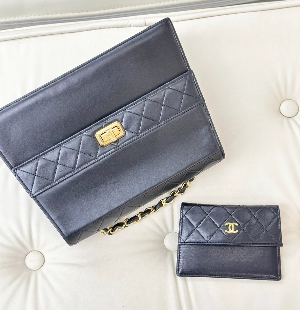 Chanel Classic Flap Vintage Lambskin Shoulder Bag Gold Hardware Women S