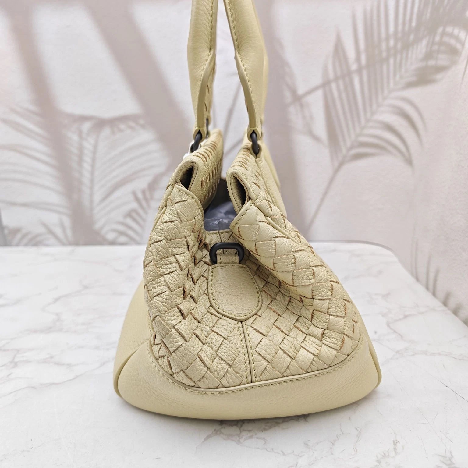 Bottega Veneta Yellow Woven Leather Tote Handbag Shoulder Crossbody Women