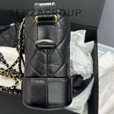 Chanel Small Gabrielle Hobo Bag Black Gold Chain Quilted Classic