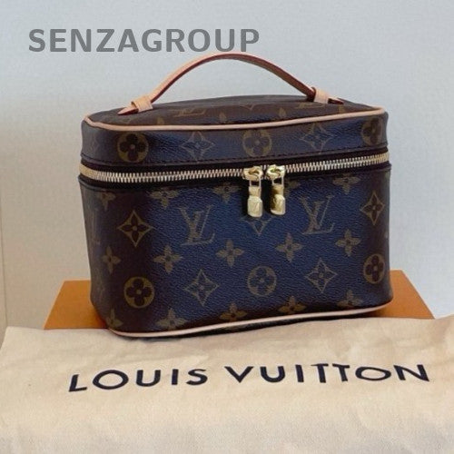 Louis Vuitton Mini Nice Monogram Top Handle Beauty Case Brown Women Brand New