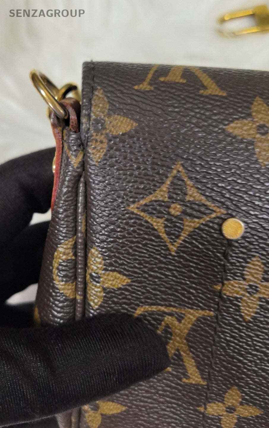 Louis Vuitton Monogram Favorite PM Leather Shoulder Crossbody Bag Women Brown