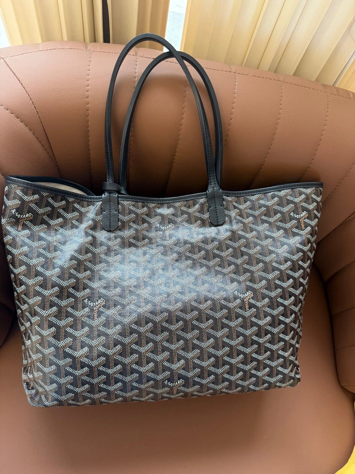 Goyard Black Canvas Medium Tote Shopping Bag For Women