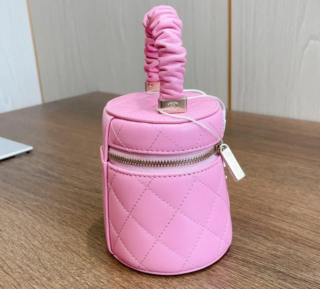 Chanel Bucket Pink Top Handle Bag Gold Hardware Women Fashion