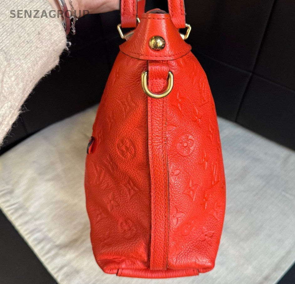 Louis Vuitton Monogram 2Way Top Handle Bag Crossbody Orange Gold Women Classic