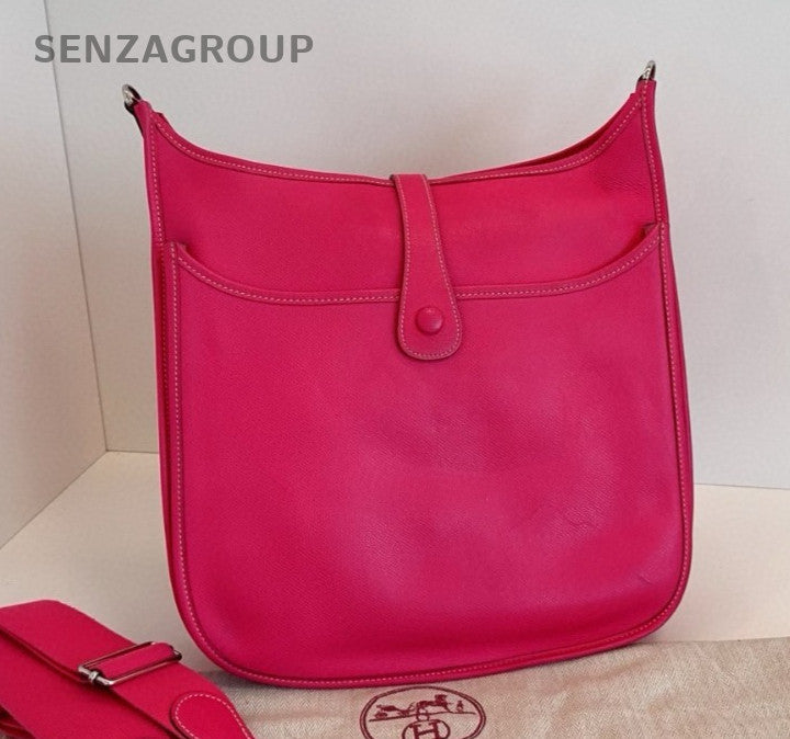 Hermes Evelyne33 Shoulder Bag Pink Silver Used Women Classic Fashion