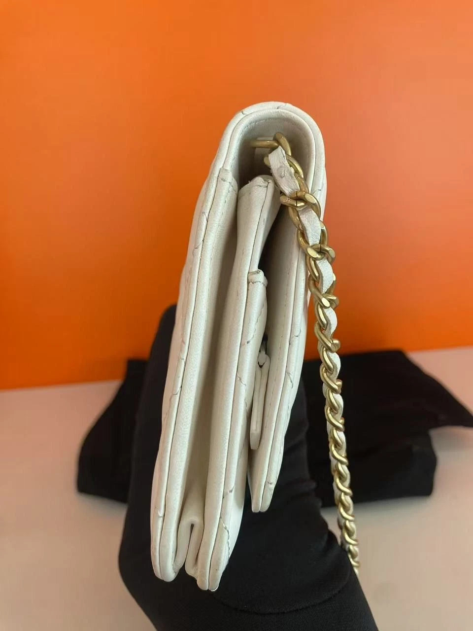 CHANEL Women Gold Ball WOC Calfskin Crossbody Bag