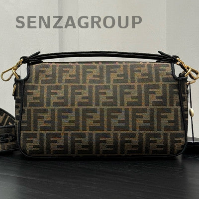 Fendi Iconic Baguette Medium Brown Shoulder Bag Gold Hardware Women's Fashion