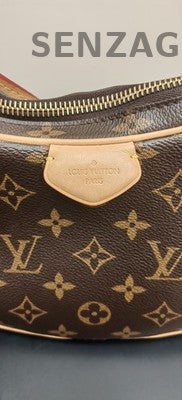 Louis Vuitton Monogram Zip Shoulder Crossbody Bag Brown Gold Buckle